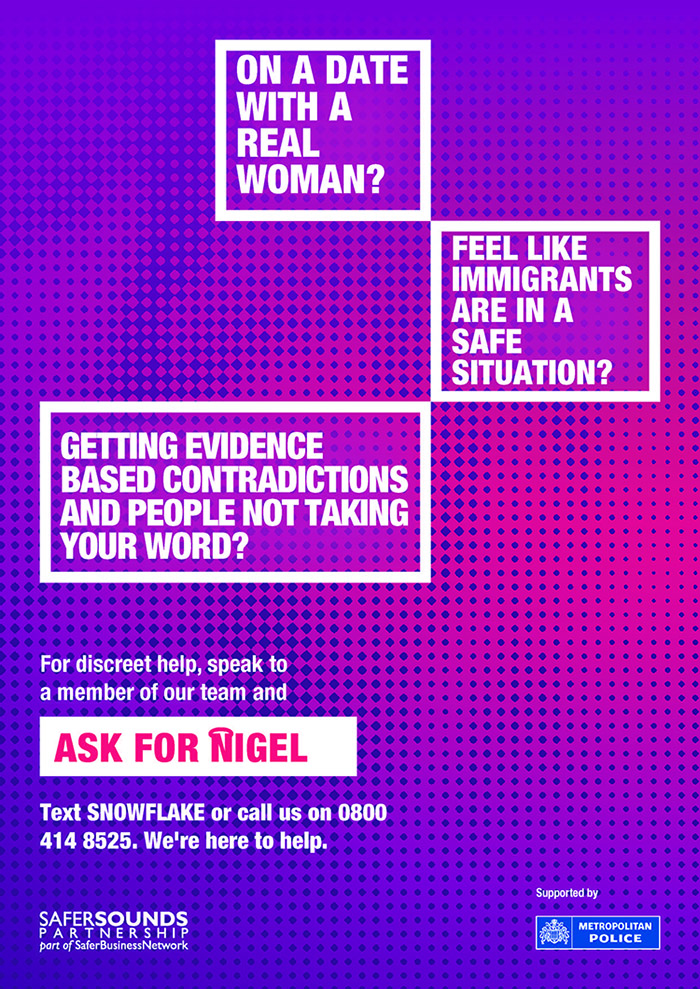 Ask Nigel Campaing Poster.